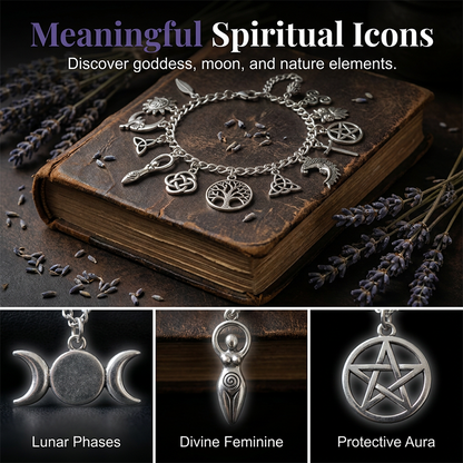 📿 LIMITED-TIME 30% OFF! ✨ Vintage Pagan Charm Bracelet – Spiritual Symbols, Antique Silver, Bohemian Style 🌙