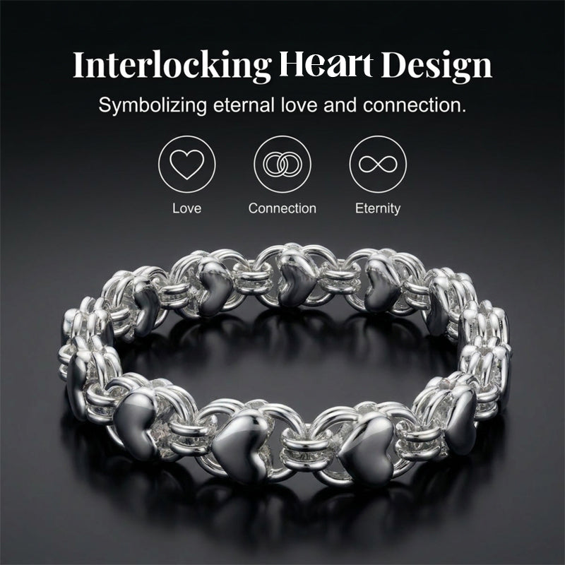 📢📢40% OFF !! ⏰Double Chain Heart Charm Bracelet
