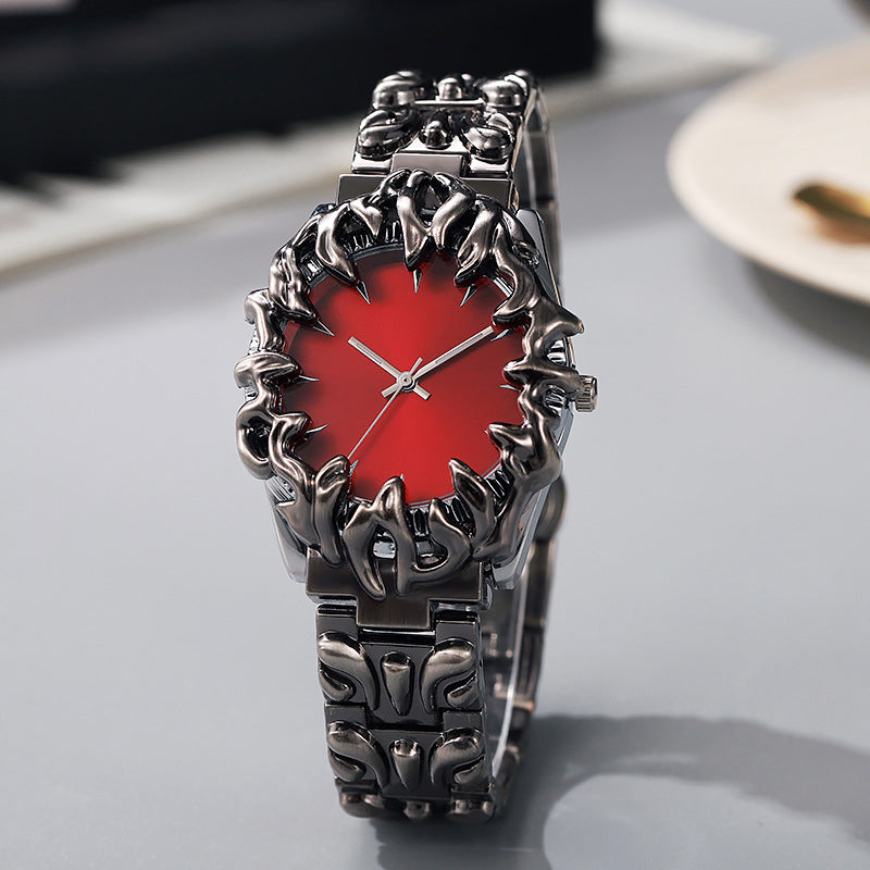 ⌚ Creative Claw-Shaped Quartz Watch – Red Dial, Sculptural Bracelet, Statement Style 🔥