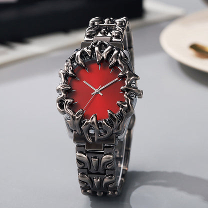⌚ Creative Claw-Shaped Quartz Watch – Red Dial, Sculptural Bracelet, Statement Style 🔥