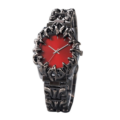 ⌚ Creative Claw-Shaped Quartz Watch – Red Dial, Sculptural Bracelet, Statement Style 🔥