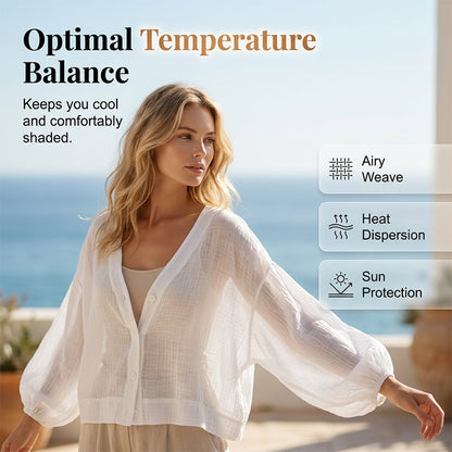 ☀️💕Women Lightweight Sun Protection Shirt Loose Sheer Casual Jacket
