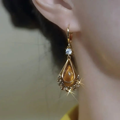 📢📢33% OFF !! ⏰Women's Gold-Plated Teardrop Earrings