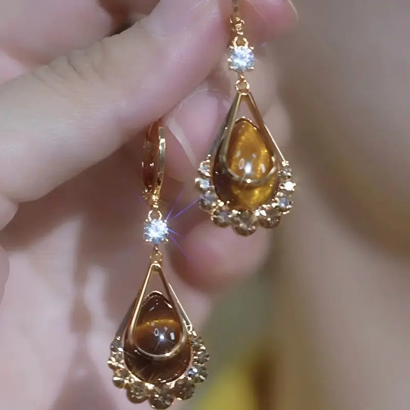 📢📢33% OFF !! ⏰Women's Gold-Plated Teardrop Earrings