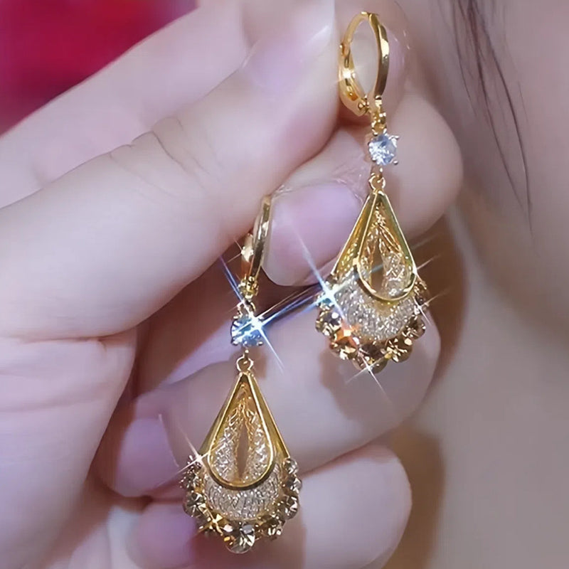 📢📢33% OFF !! ⏰Women's Gold-Plated Teardrop Earrings
