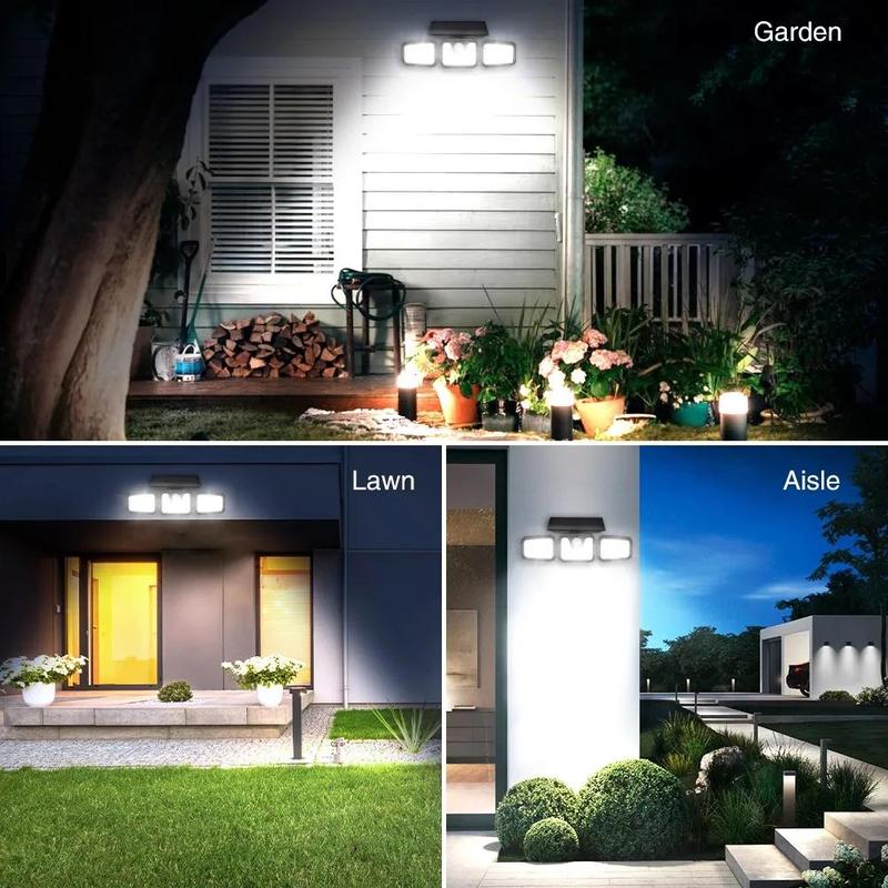 📢📢40% OFF !! ⏰Solar 3-Heads Wall Light With Sensor Lighting Function