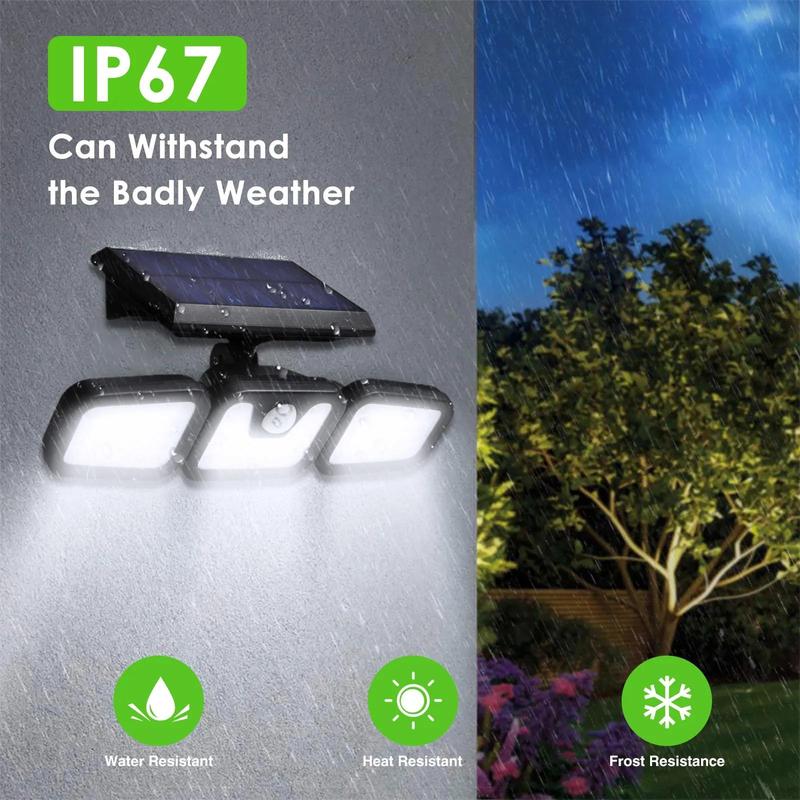 📢📢40% OFF !! ⏰Solar 3-Heads Wall Light With Sensor Lighting Function