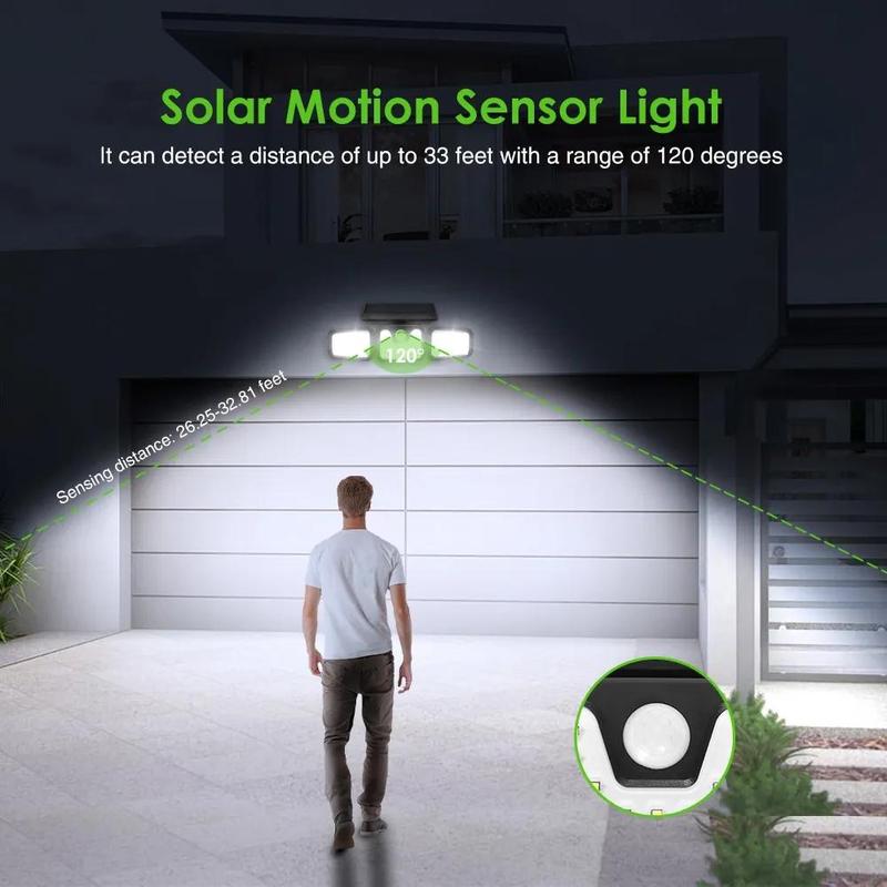 📢📢40% OFF !! ⏰Solar 3-Heads Wall Light With Sensor Lighting Function