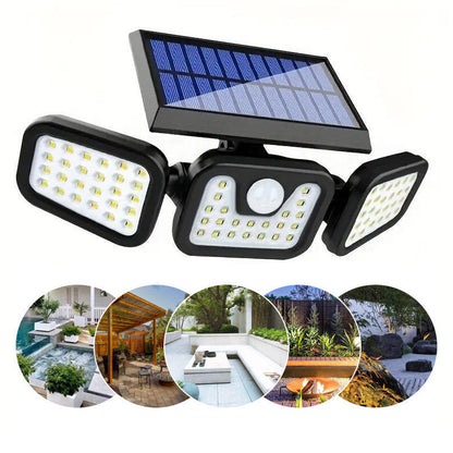 📢📢40% OFF !! ⏰Solar 3-Heads Wall Light With Sensor Lighting Function