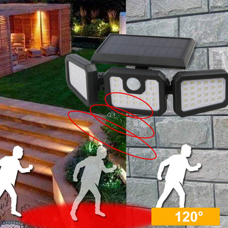 📢📢40% OFF !! ⏰Solar 3-Heads Wall Light With Sensor Lighting Function