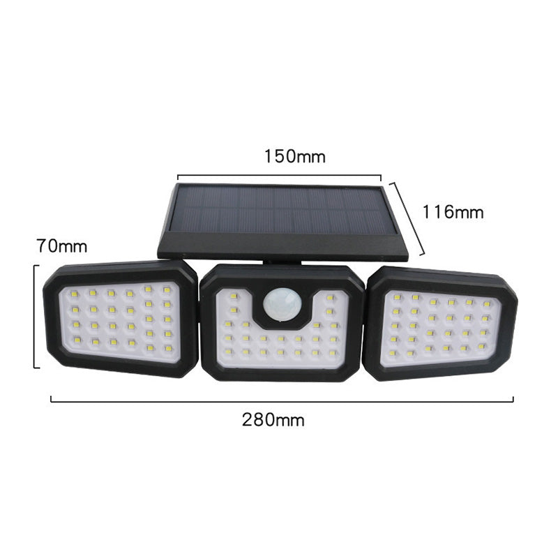 📢📢40% OFF !! ⏰Solar 3-Heads Wall Light With Sensor Lighting Function