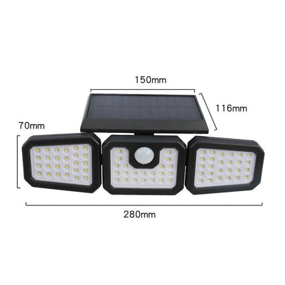 📢📢40% OFF !! ⏰Solar 3-Heads Wall Light With Sensor Lighting Function
