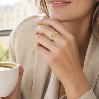 💍Adjustable Sparkle Initial Ring for Women💕