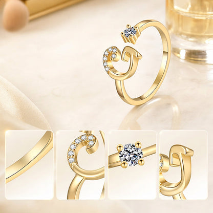 💍Adjustable Sparkle Initial Ring for Women💕