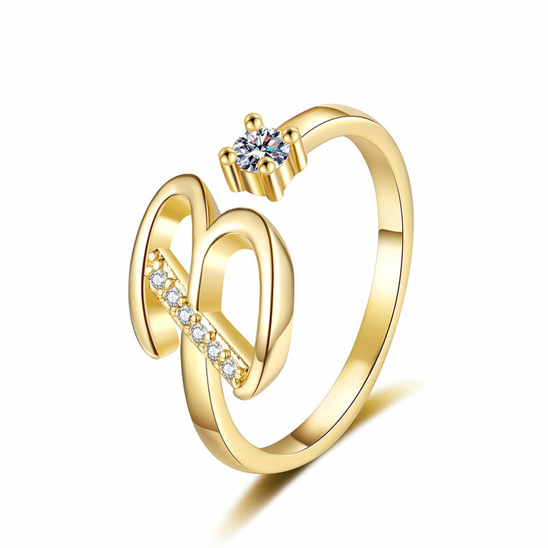 💍Adjustable Sparkle Initial Ring for Women💕
