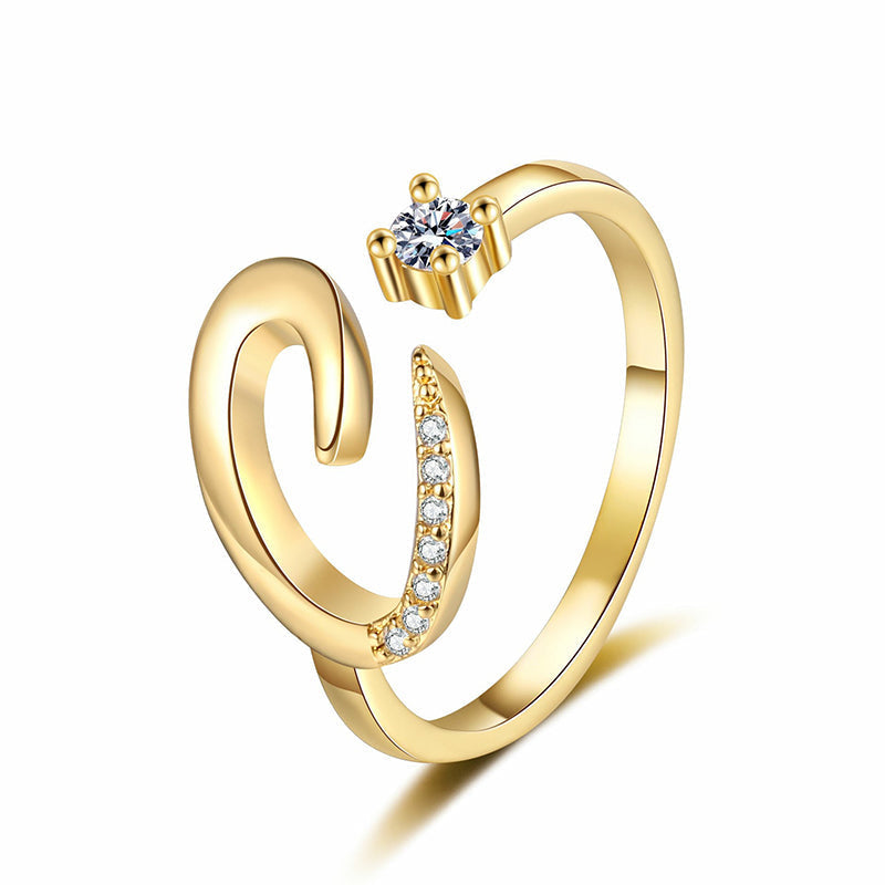 💍Adjustable Sparkle Initial Ring for Women💕