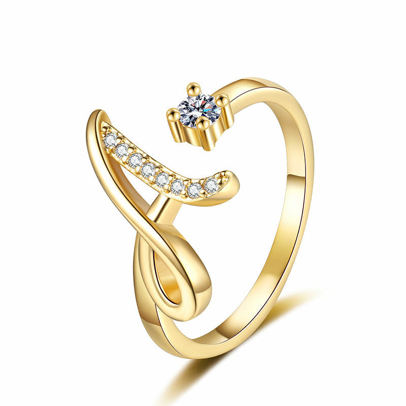 💍Adjustable Sparkle Initial Ring for Women💕