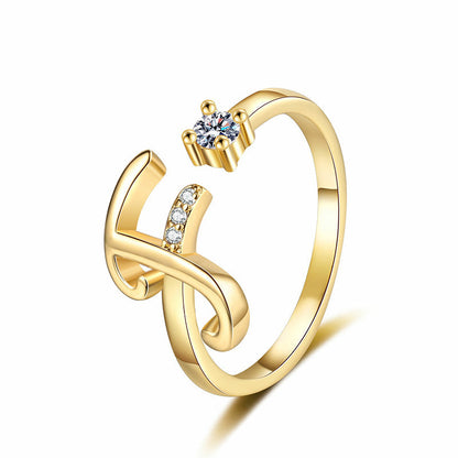 💍Adjustable Sparkle Initial Ring for Women💕