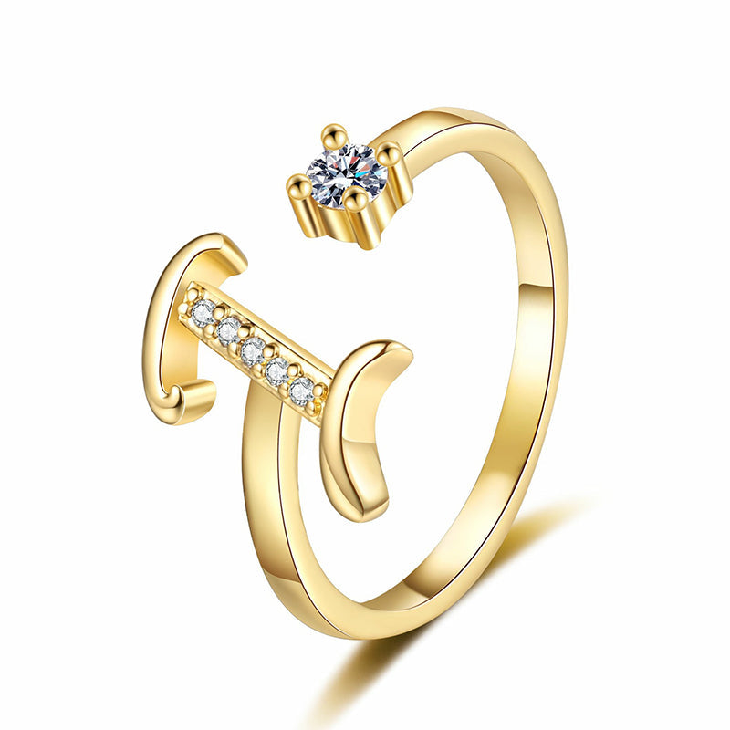 💍Adjustable Sparkle Initial Ring for Women💕