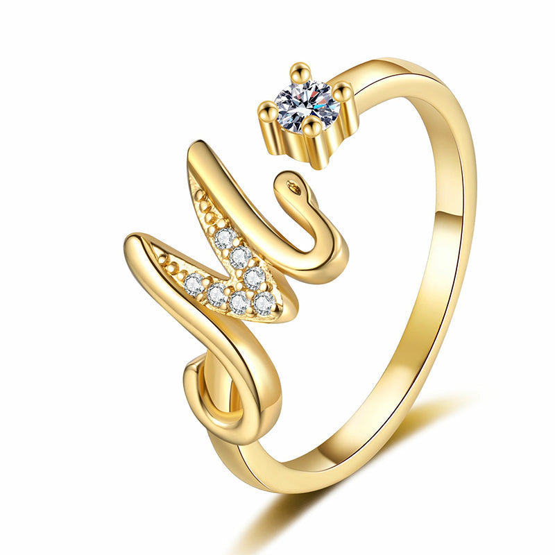 💍Adjustable Sparkle Initial Ring for Women💕