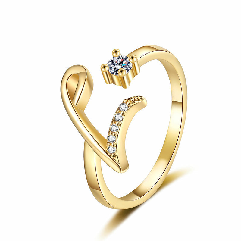 💍Adjustable Sparkle Initial Ring for Women💕