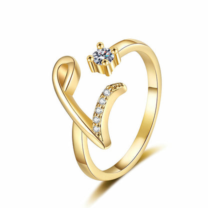 💍Adjustable Sparkle Initial Ring for Women💕