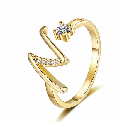 💍Adjustable Sparkle Initial Ring for Women💕