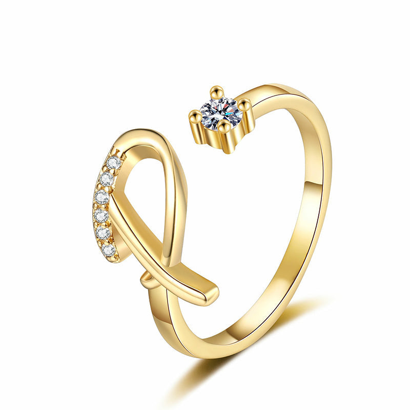 💍Adjustable Sparkle Initial Ring for Women💕