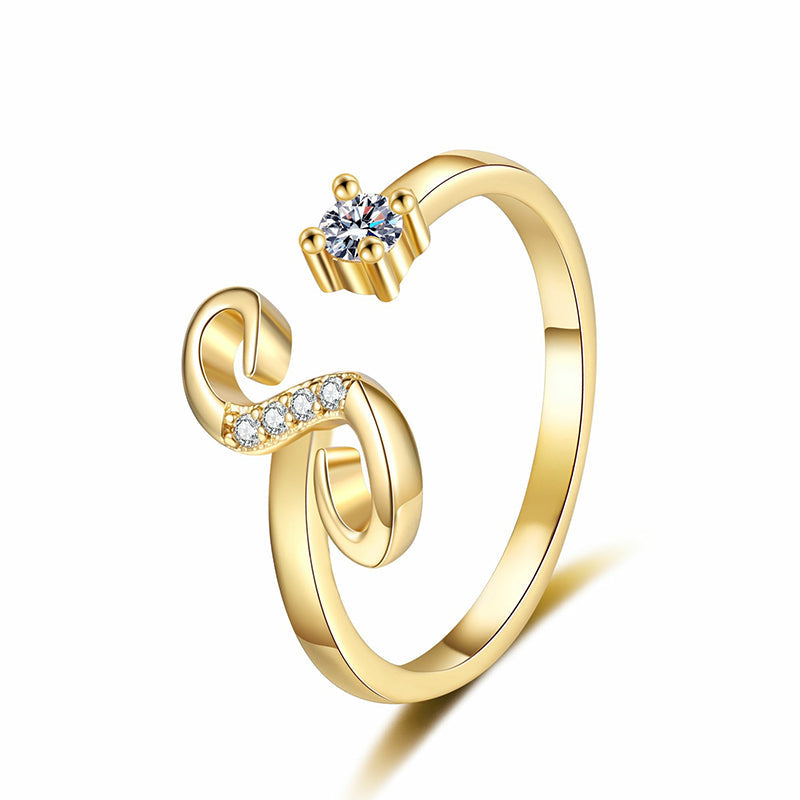 💍Adjustable Sparkle Initial Ring for Women💕
