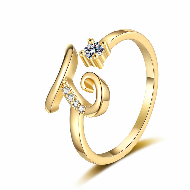 💍Adjustable Sparkle Initial Ring for Women💕