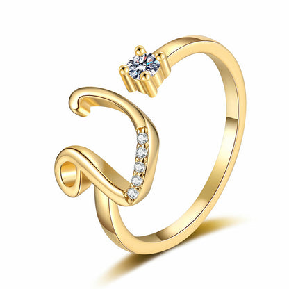 💍Adjustable Sparkle Initial Ring for Women💕
