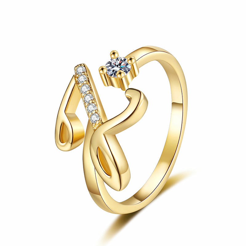 💍Adjustable Sparkle Initial Ring for Women💕