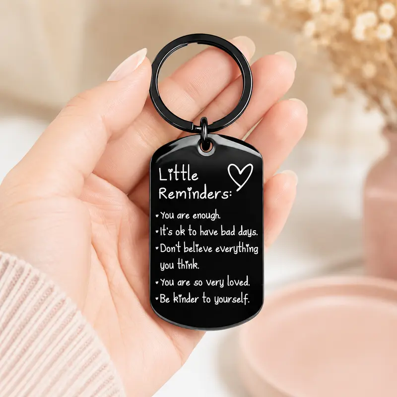 Engraved Inspirational Stainless Steel Keychain💕🔑