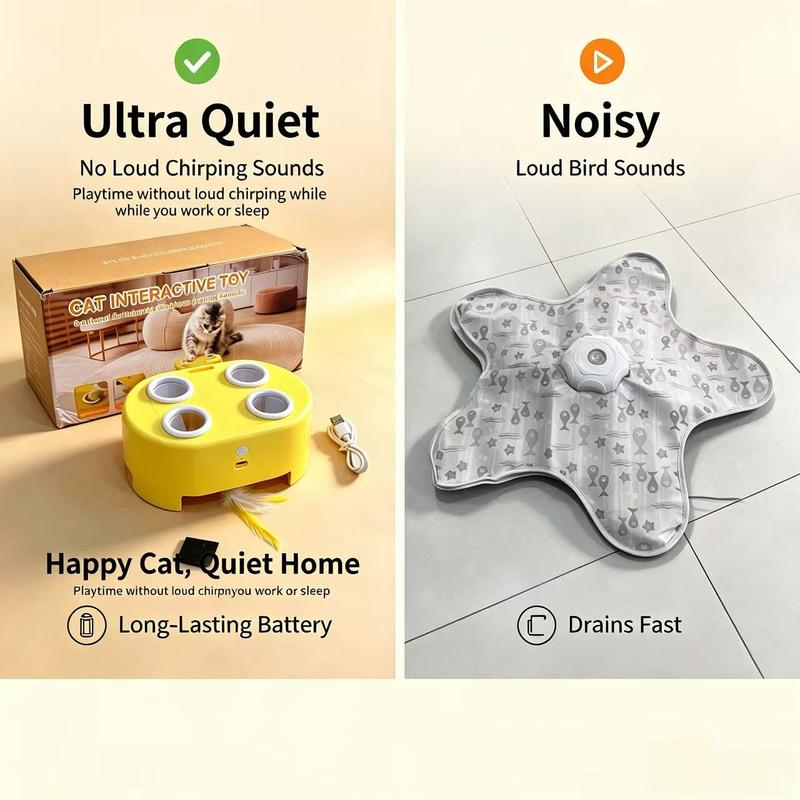 🐱New Arrivals 40% OFF🥳 Interactive Whack-a-Mole Cat Toy – 3 Play Modes, Fun Indoor Exercise & Brain Game for Cats