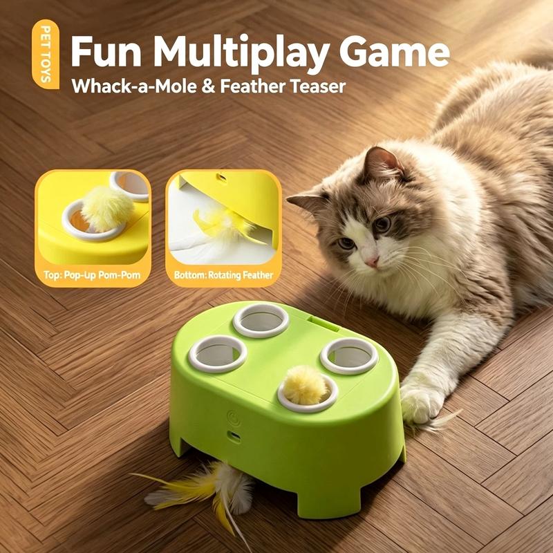 🐱New Arrivals 40% OFF🥳 Interactive Whack-a-Mole Cat Toy – 3 Play Modes, Fun Indoor Exercise & Brain Game for Cats