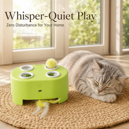 🐱New Arrivals 40% OFF🥳 Interactive Whack-a-Mole Cat Toy – 3 Play Modes, Fun Indoor Exercise & Brain Game for Cats
