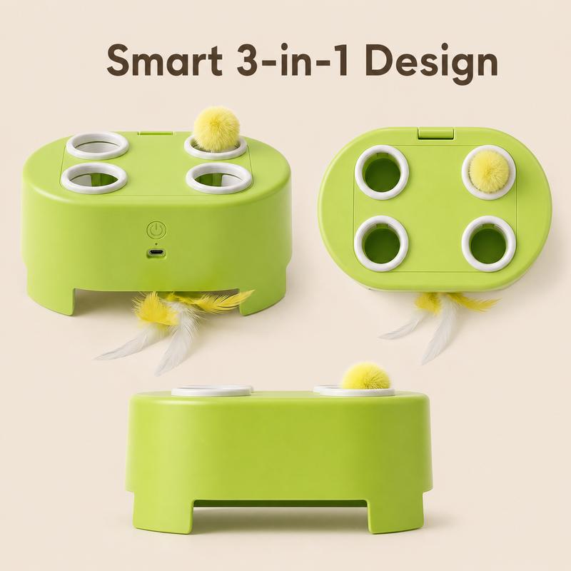 🐱New Arrivals 40% OFF🥳 Interactive Whack-a-Mole Cat Toy – 3 Play Modes, Fun Indoor Exercise & Brain Game for Cats