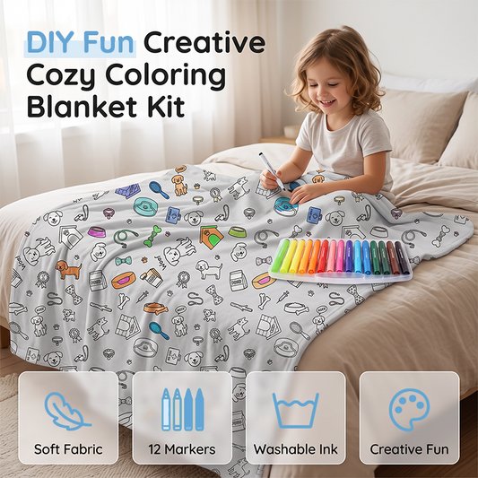 🎨 LIMITED‑TIME 40% OFF! 💛 DIY Coloring Blanket Kit – Soft, Washable, Creative‑Fun ✨