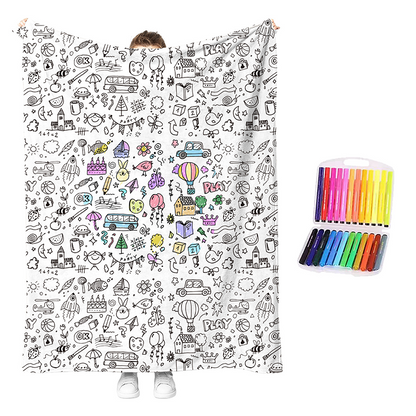 🎨 LIMITED‑TIME 40% OFF! 💛 DIY Coloring Blanket Kit – Soft, Washable, Creative‑Fun ✨