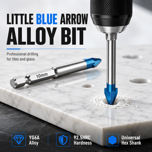 Hex Shank Carbide Eccentric Drill Bit – Crack-Free, Sharp Tip, Multi-Surface ✨