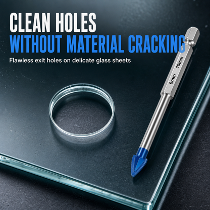 Hex Shank Carbide Eccentric Drill Bit – Crack-Free, Sharp Tip, Multi-Surface ✨