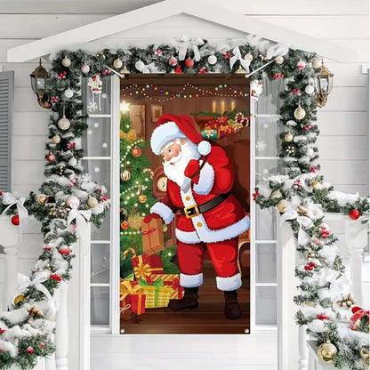 🎄 LIMITED-TIME 40% OFF! 🎅 Christmas Door Cover For Instant Holiday Decor – Fade Resistant, Multi-Scene, Vivid Prints ✨