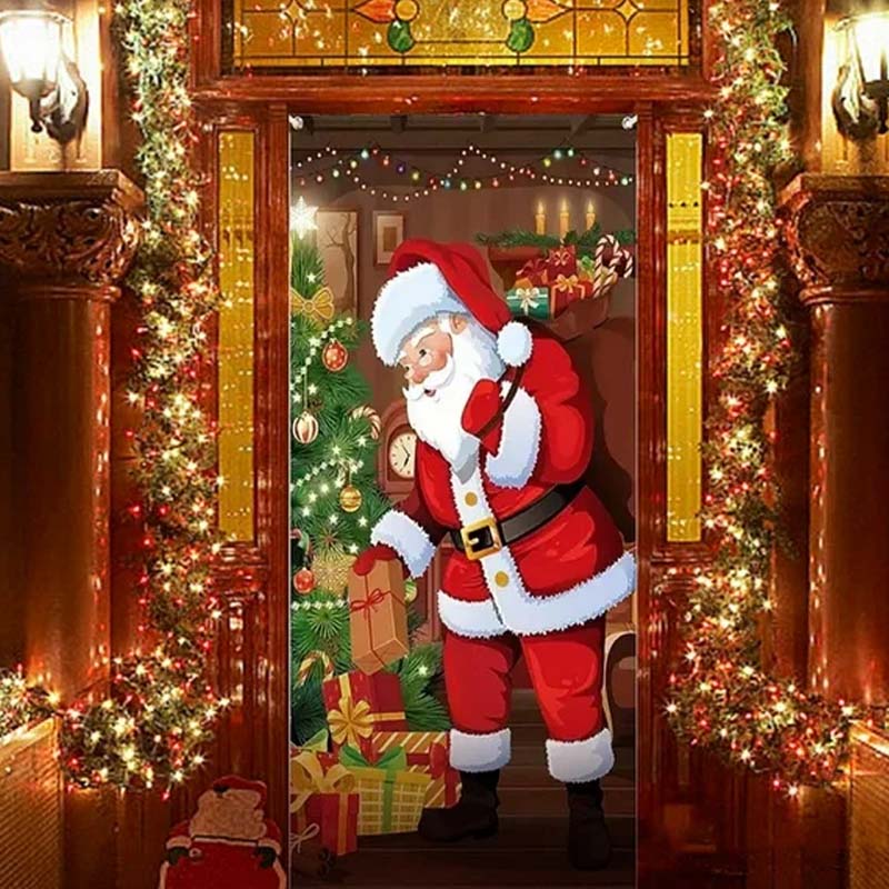 🎄 LIMITED-TIME 40% OFF! 🎅 Christmas Door Cover For Instant Holiday Decor – Fade Resistant, Multi-Scene, Vivid Prints ✨