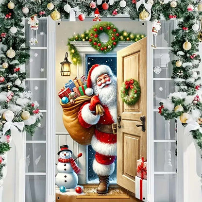 🎄 LIMITED-TIME 40% OFF! 🎅 Christmas Door Cover For Instant Holiday Decor – Fade Resistant, Multi-Scene, Vivid Prints ✨