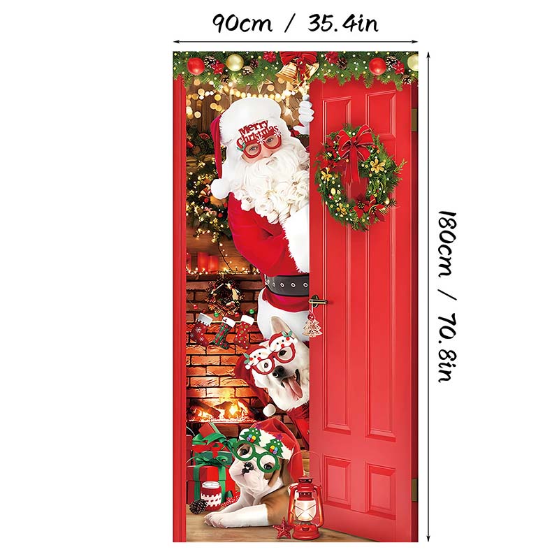 🎄 LIMITED-TIME 40% OFF! 🎅 Christmas Door Cover For Instant Holiday Decor – Fade Resistant, Multi-Scene, Vivid Prints ✨