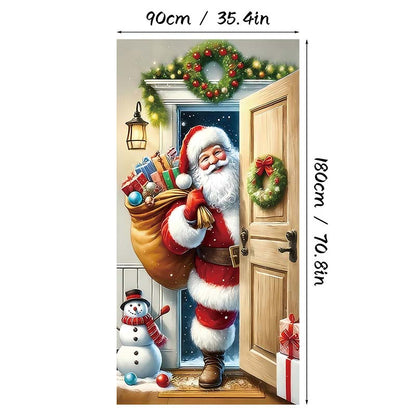 🎄 LIMITED-TIME 40% OFF! 🎅 Christmas Door Cover For Instant Holiday Decor – Fade Resistant, Multi-Scene, Vivid Prints ✨