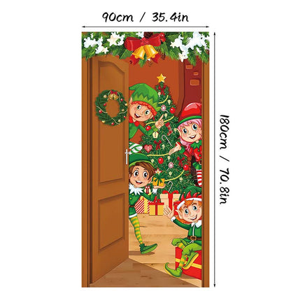 🎄 LIMITED-TIME 40% OFF! 🎅 Christmas Door Cover For Instant Holiday Decor – Fade Resistant, Multi-Scene, Vivid Prints ✨