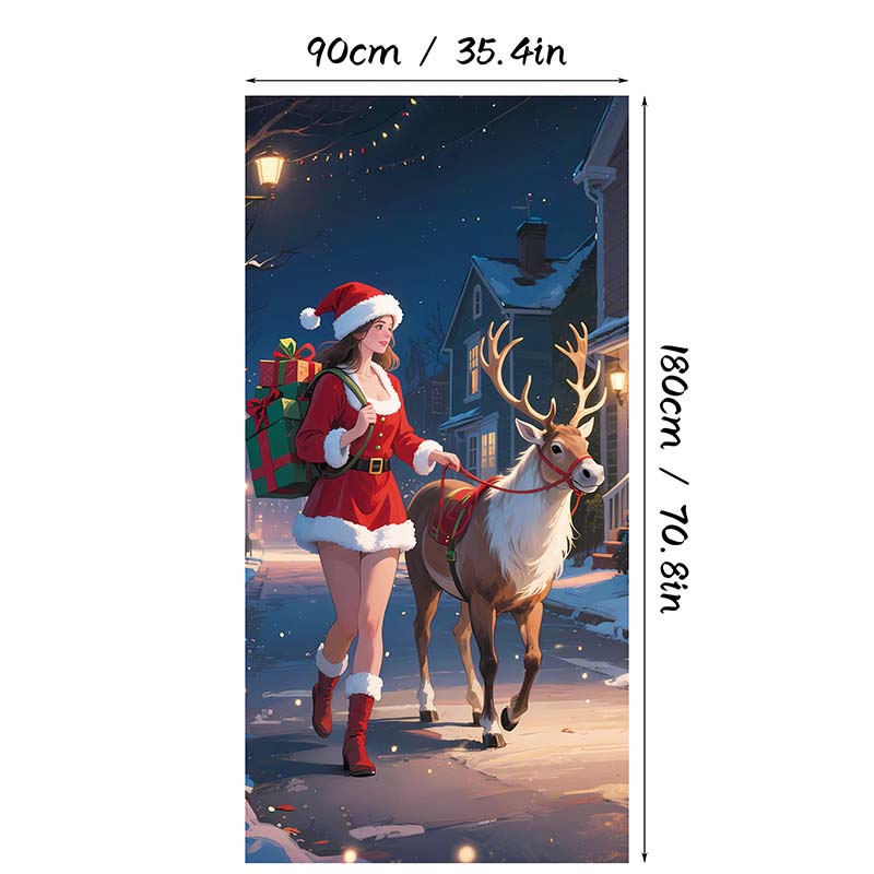 🎄 LIMITED-TIME 40% OFF! 🎅 Christmas Door Cover For Instant Holiday Decor – Fade Resistant, Multi-Scene, Vivid Prints ✨