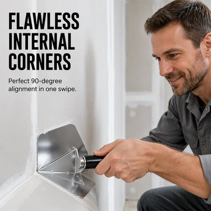 🔧 Corner Trowel: Stainless Steel Blade, Ergonomic Grip, for Flawless Internal & External Corners