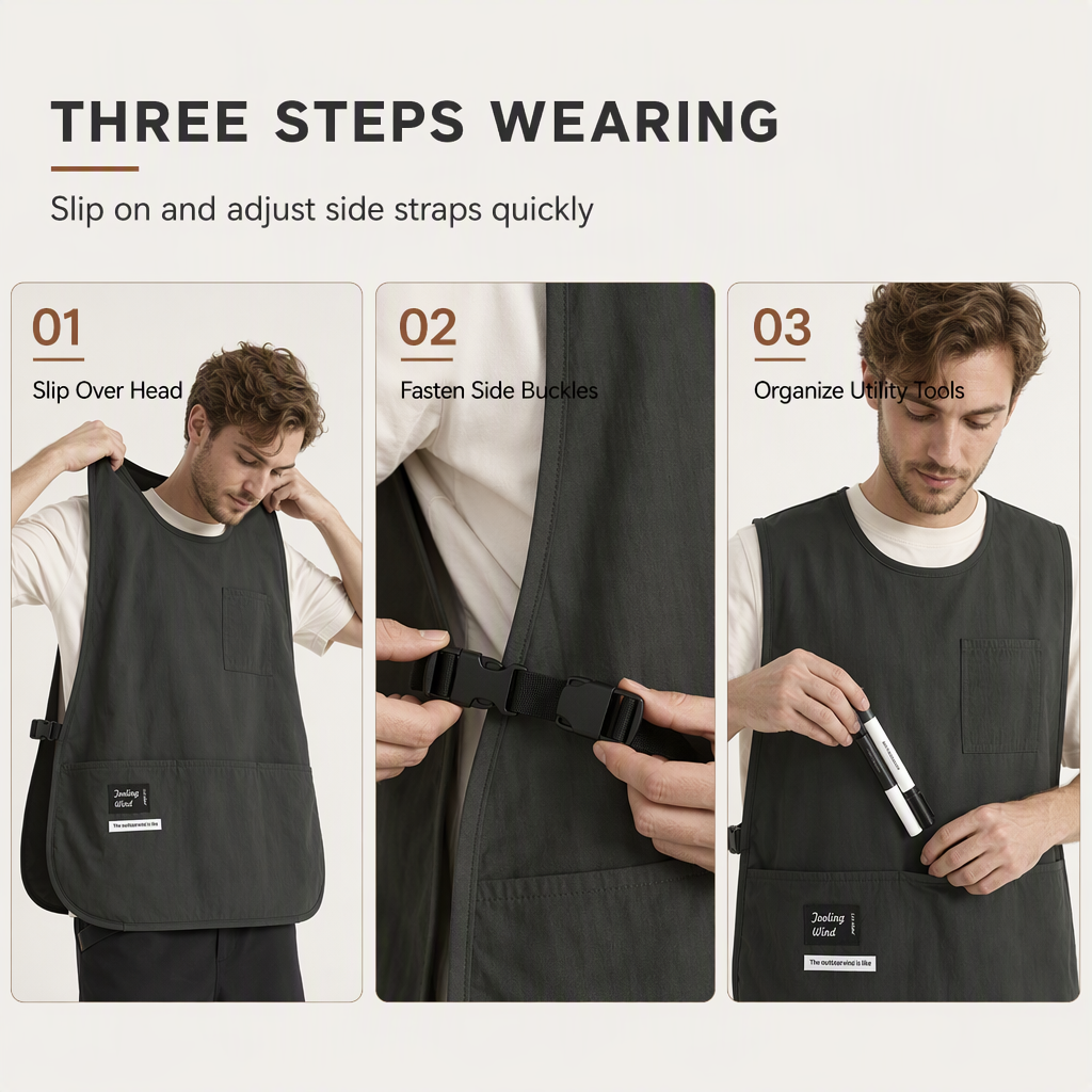 🧑‍🍳 Water-Resistant Kitchen Vest Apron | 5 Colors